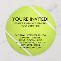 Tennis Ball Invitations