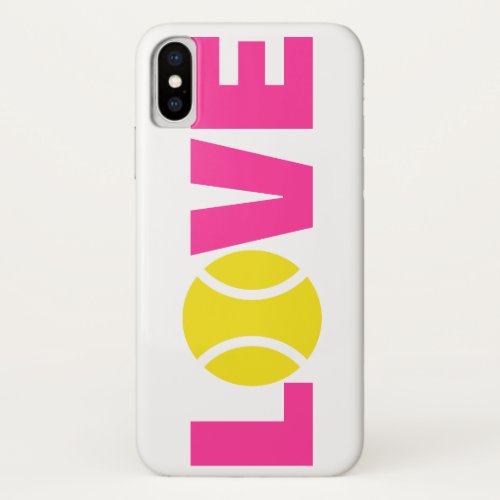 Tennis ball iPhone X case Cover with LOVE slogan