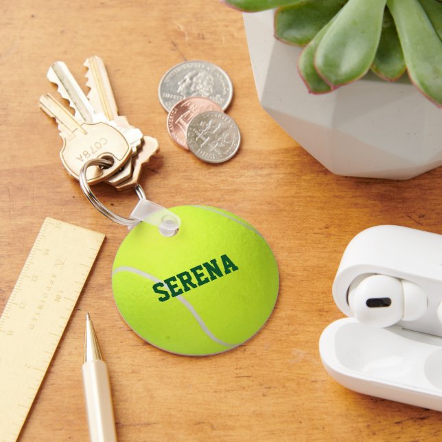 Tennis Ball Look Personalized Keychain (Desk)