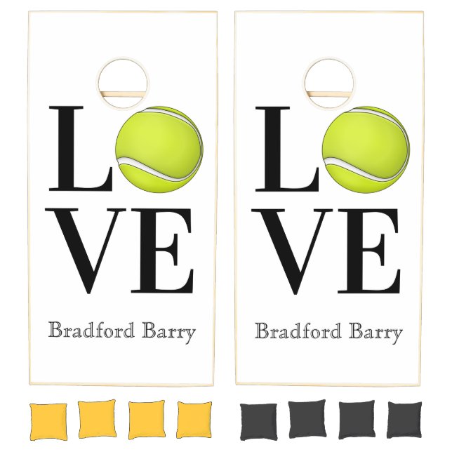 Tennis Ball LOVE: Personalized Monogram name Cornhole Set (Set)