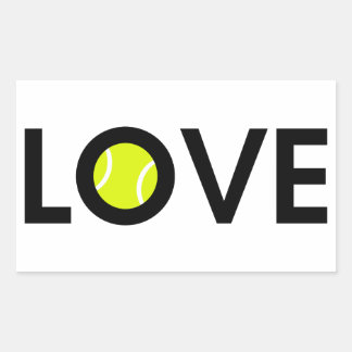 Tennis Ball LOVE Rectangular Sticker