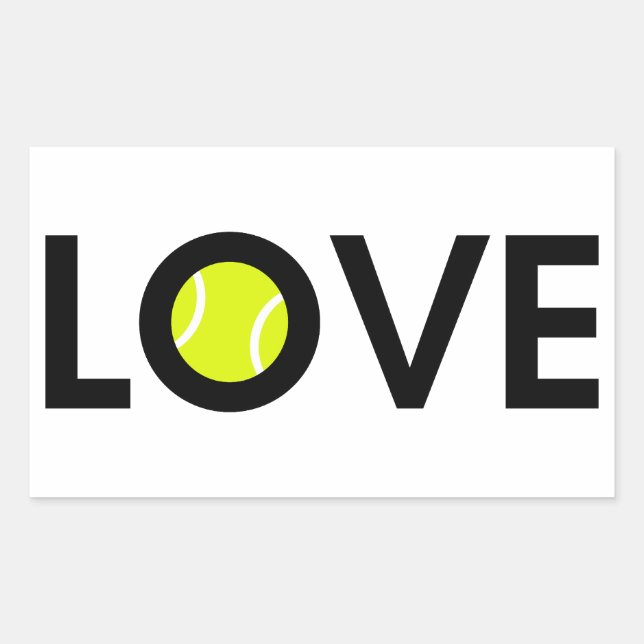 Tennis Ball LOVE Rectangular Sticker (Front)