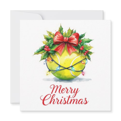 Tennis Ball Merry Christmas Holiday  Card