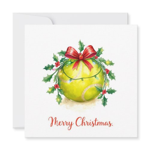 Tennis Ball Merry Christmas Holiday  Card