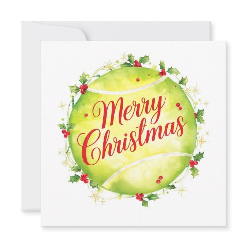 Tennis Ball Merry Christmas Holiday  Card