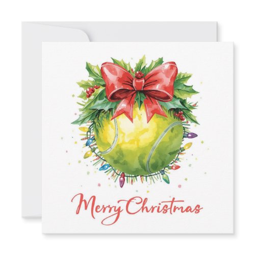 Tennis Ball Merry Christmas Holiday  Card