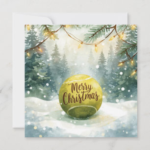 Tennis Ball Merry Christmas Holiday Card