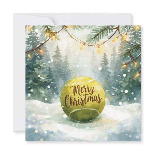Tennis Ball Merry Christmas Holiday  Card