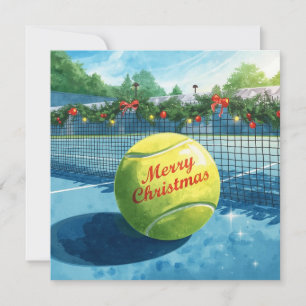 Tennis Ball Merry Christmas Holiday  Card