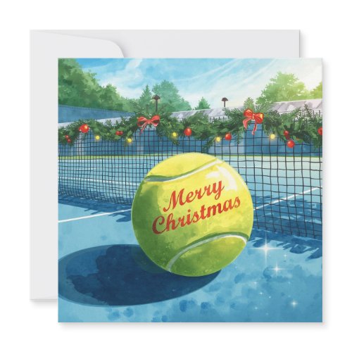 Tennis Ball Merry Christmas Holiday  Card