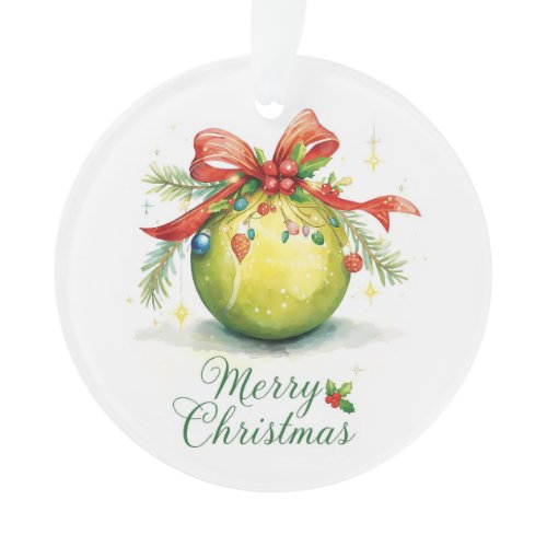 Tennis Ball Merry Christmas Holiday  Ornament