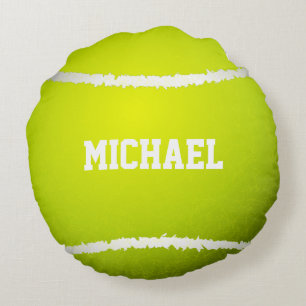 Tennis Ball Name Customize Round Pillow