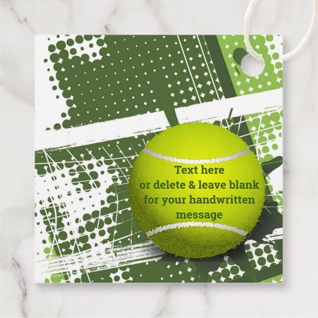 Tennis Ball Net Design Favor Card