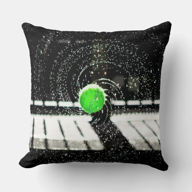 Tennis Ball Net Water Spiral Art Throw Pillow (Front)
