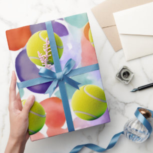 Tennis ball on abstract background wrapping paper