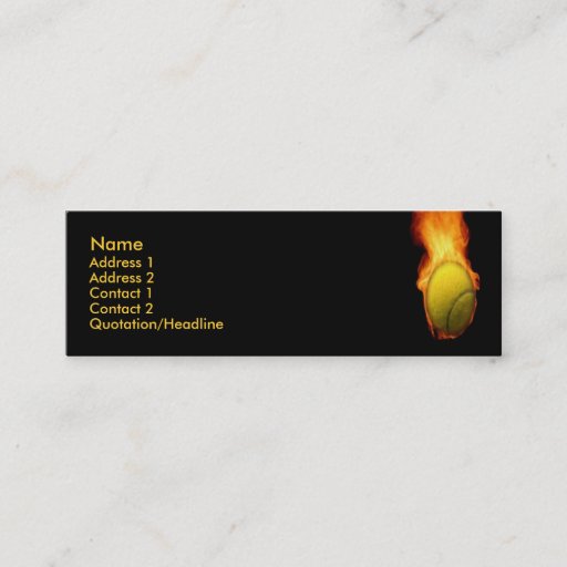 Customizable Tennis Ball On Fire Business Card