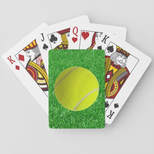 Tennis Ball On Grass Poker Cards