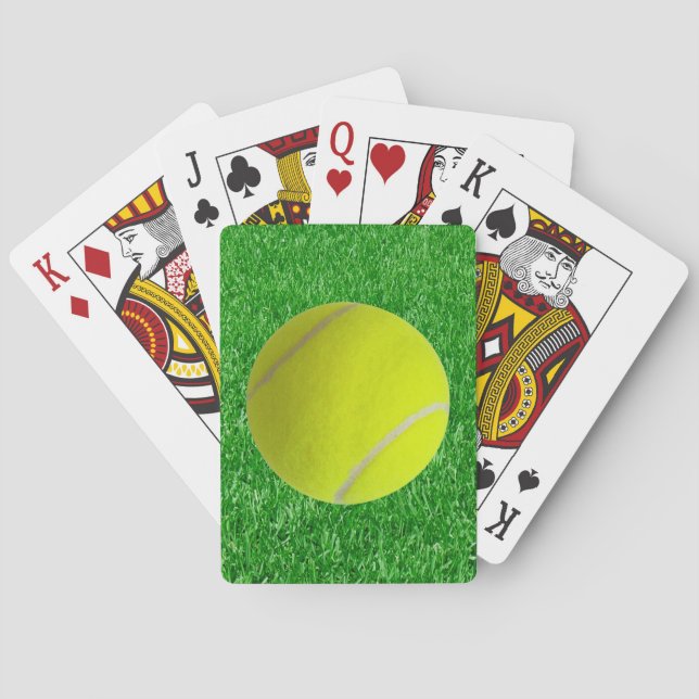 Tennis Ball On Grass Poker Cards (Back)