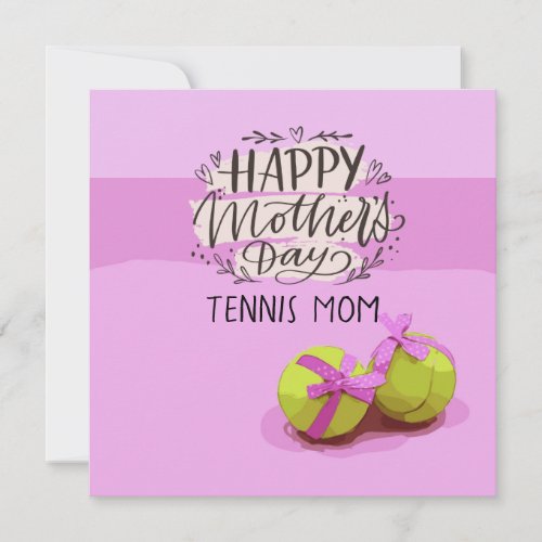 Tennis ball on pink for Tennis Mom Mothers Day    Card