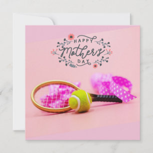 Tennis ball on pink for Tennis Mom Mother's Day Card