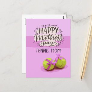 Tennis ball on pink for Tennis Mom Mother's Day    Postcard