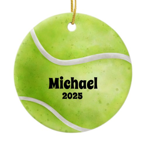 Tennis Ball Ornament, Ornament, Kids Sports Ceramic Ornament