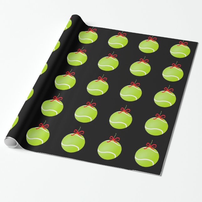 Tennis Ball Ornament Wrapping Paper (Unrolled)