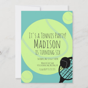 Tennis Ball Party Game Birthday Invitation