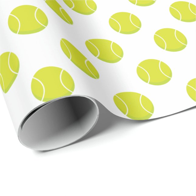 Tennis Ball Pattern | Any Background Color Wrapping Paper (Roll Corner)