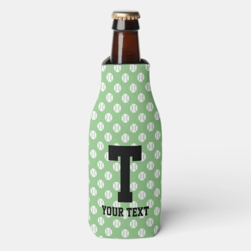 Tennis ball pattern bottle cooler with custom text