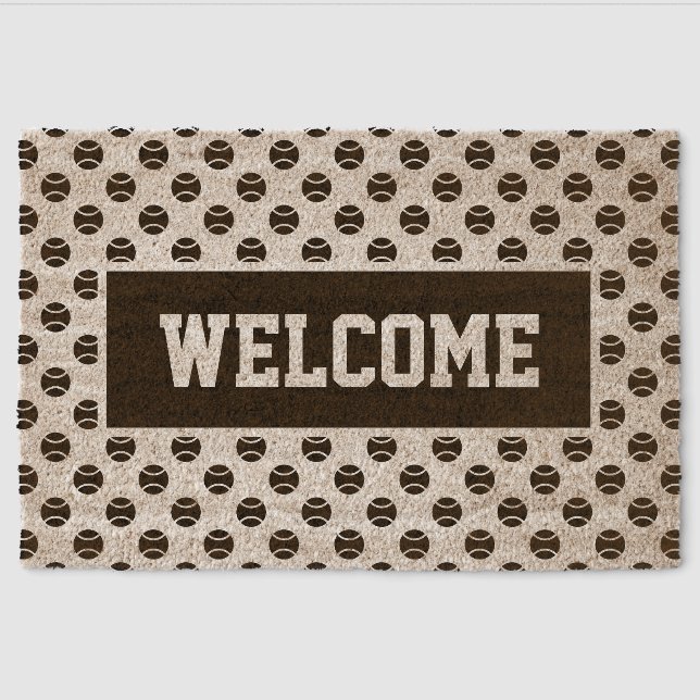 Tennis ball pattern coir fiber entry doormats doormat (Front)