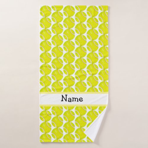 Tennis ball pattern for Player with name Bath Towel