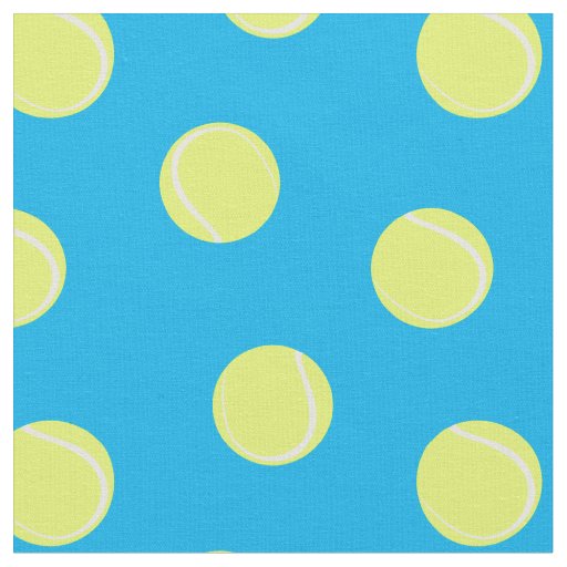 Tennis Ball Pattern on Sky Blue Fabric