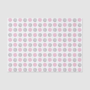 Tennis Ball Pattern Pink and Grey Tissue Paper