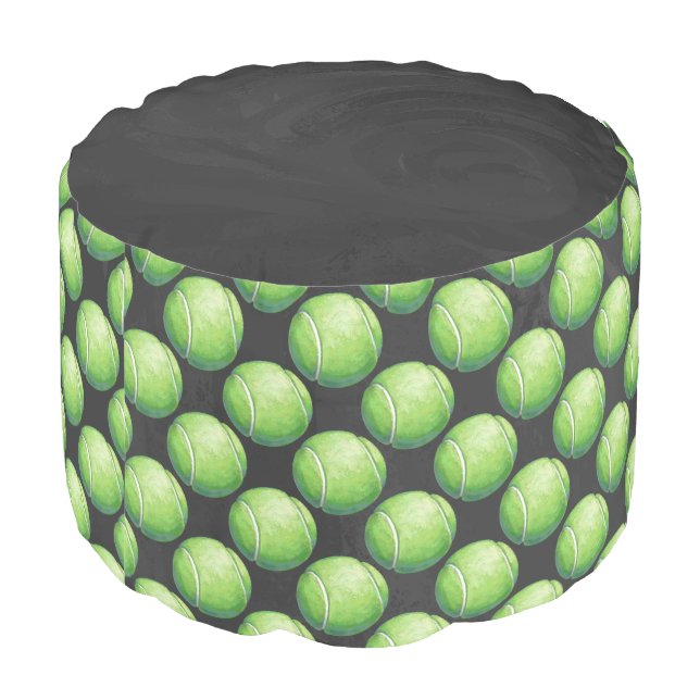 Tennis Ball Patterns Pouf (Angled Back)
