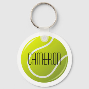 Tennis ball personalized name keychain