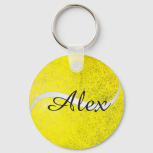 Tennis ball personalized name keychain