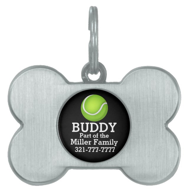 Tennis Ball Pet ID Tag (Front)