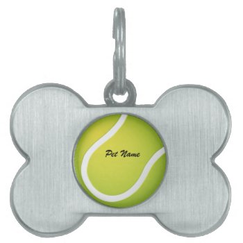 Tennis Ball Pet Name Template Pet Tag by UTeezSF at Zazzle