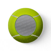 Tennis ball photo pinback button