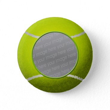 Tennis ball photo pinback button