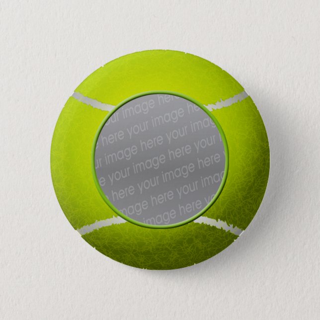 Tennis ball photo pinback button (Front)