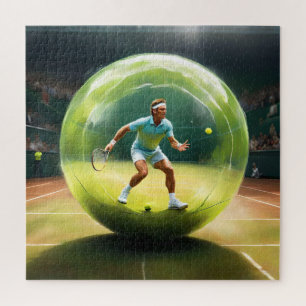 Tennis Ball Player On Court, Jigsaw Puzzle