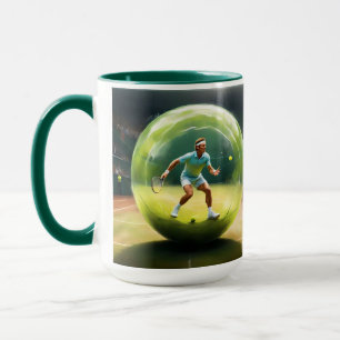 Tennis Ball Player On Court, Mug