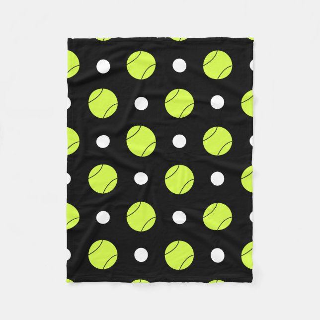 Tennis Ball Polka Dot Pattern Custom Background Fleece Blanket (Front)