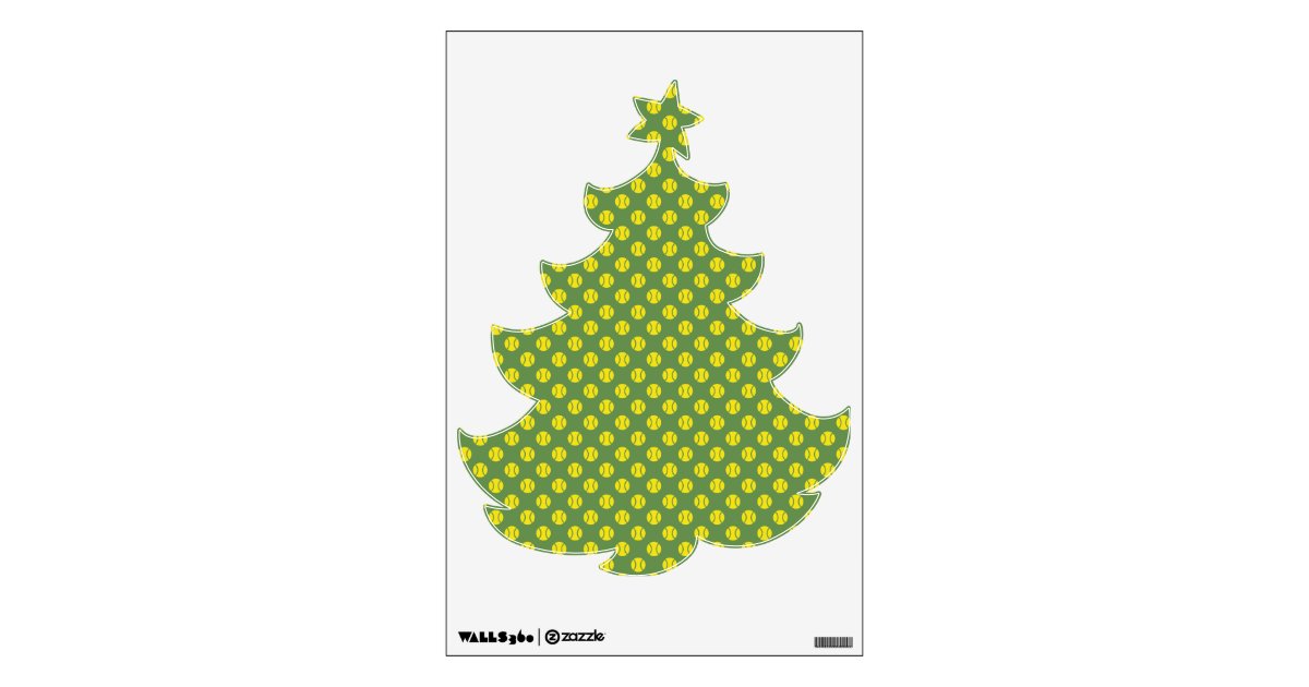 Tennis Ball Print Cut Out Christmas Tree Decor Wall Decal Zazzle Com