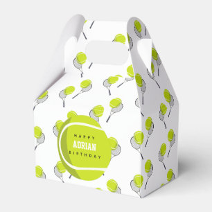 Tennis Ball & Racket Racquet Birthday Party Favor Boxes