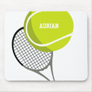 Tennis Ball & Racket Racquet Personalized Mouse Pad