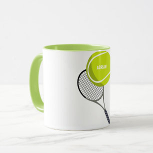 Tennis Ball & Racket Racquet Personalized Mug