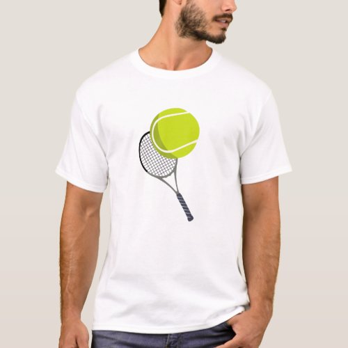 Tennis Ball  Racket Racquet  T_Shirt